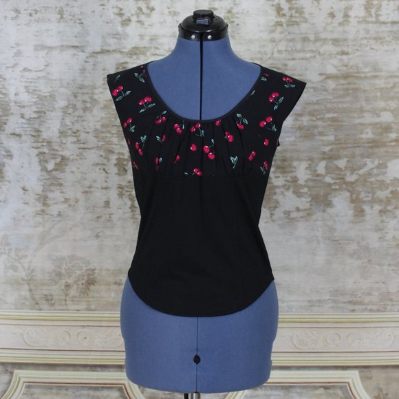 Tatyana Tops - ⬇️ Tatyana Cherry Blouse M Bettie M Rockabilly Peasant Style Fitted Corset Red